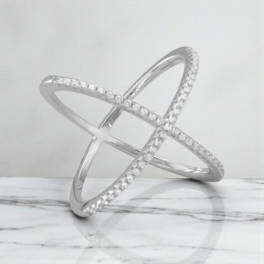 Criss Cross 'X' Ring - Rose