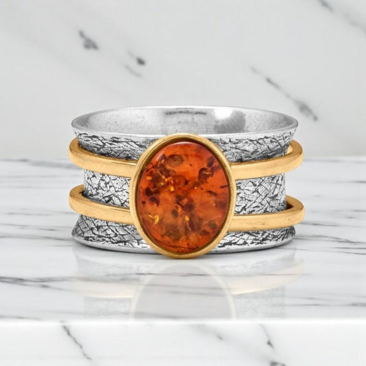 Baltic Amber Spinner Ring
