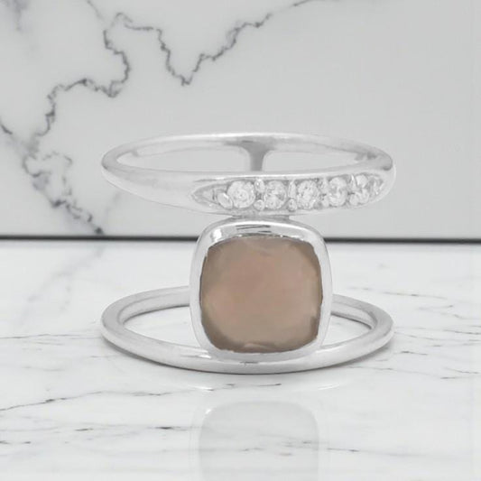 Grey Moonstone Ring
