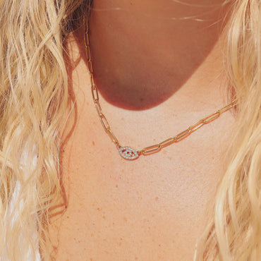Evil Eye Heart Necklace
