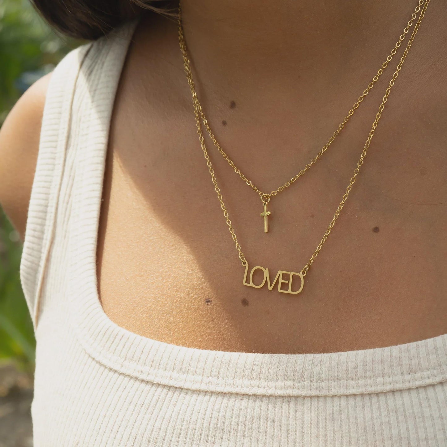 Loved Cross Layered Necklace
