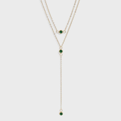 Emerald Lariat Necklace