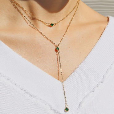 Emerald Lariat Necklace