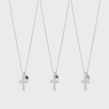 Birthstone Cross Necklace