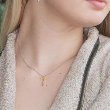 Two-Tone Cross Necklace
