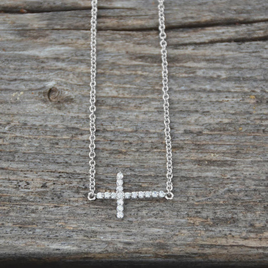 Sideways Cross Necklace