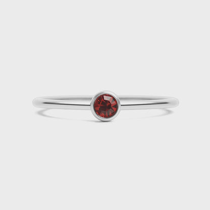 Stainless Steel Birthstone Stacking Ring