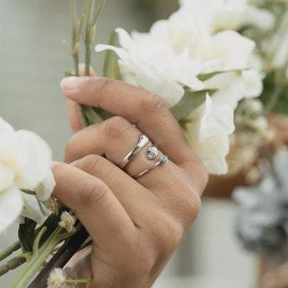 Stainless Steel Birthstone Stacking Ring