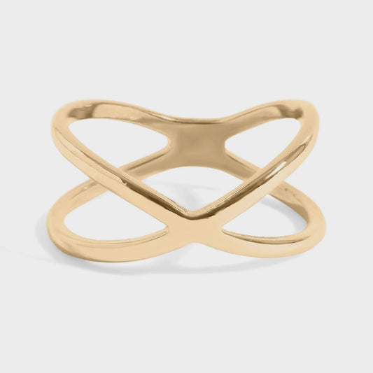 Atomic X Criss Cross Geometric Ring