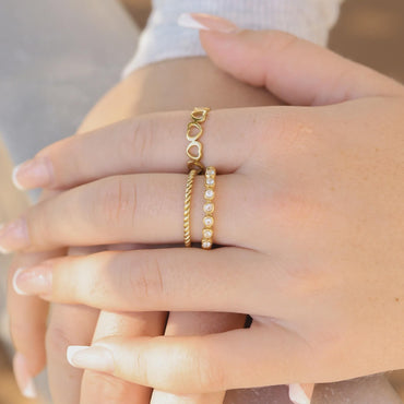 Alternating Hearts Stacking Ring