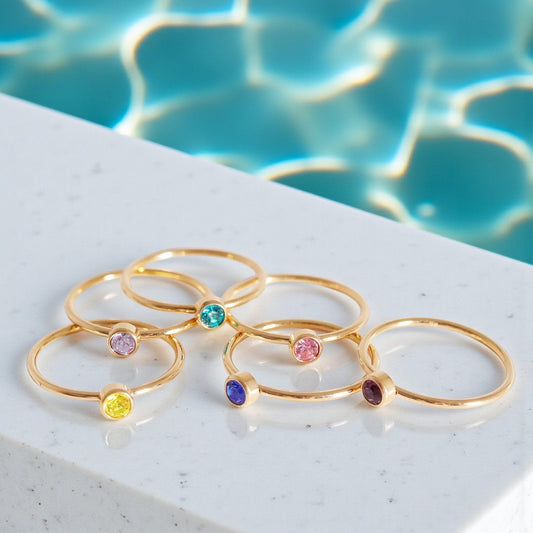 Gold Birthstone Stacking Ring