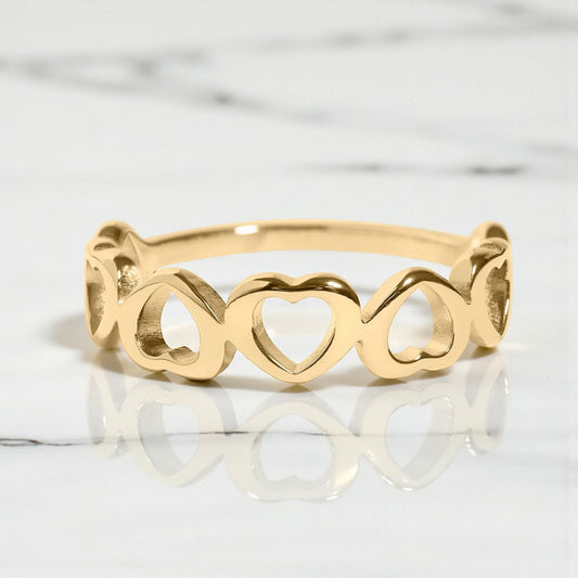 Alternating Hearts Stacking Ring