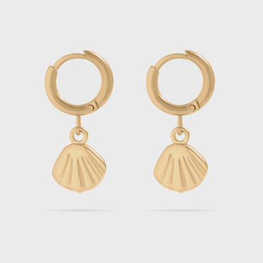 Shell Charm Huggie Earrings