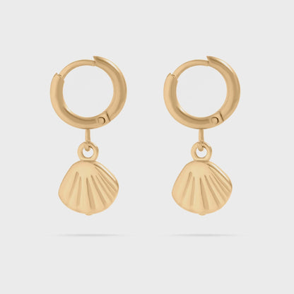 Shell Charm Huggie Earrings