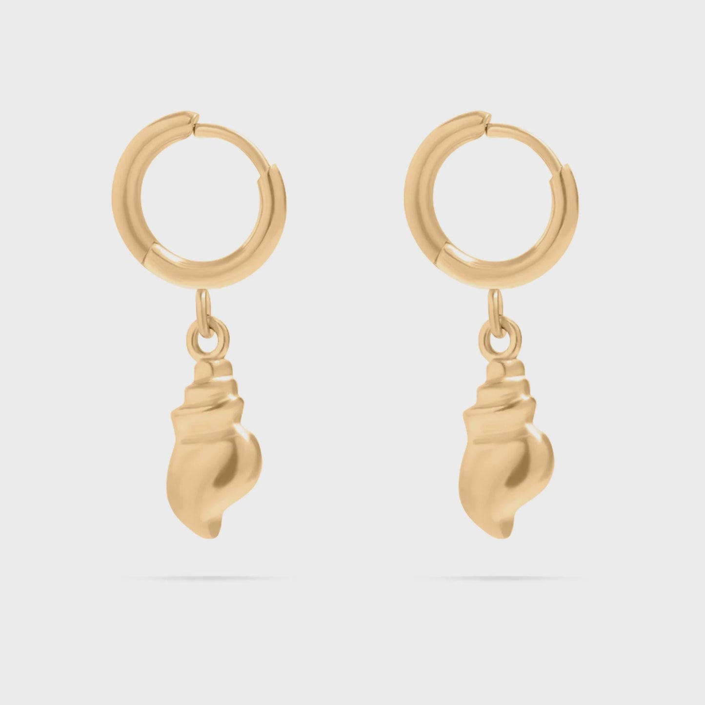 Conch Shell Huggie Hoop Earrings