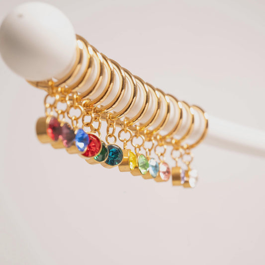Birthstone Huggie Hoop Earrings