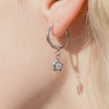 CZ Star Huggie Earrings