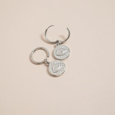 Evil Eye Huggie Earrings