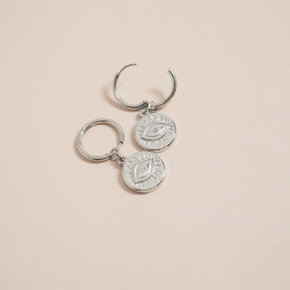 Evil Eye Huggie Earrings