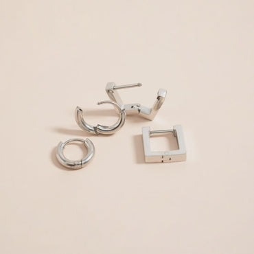 Square Huggie Hoop Earrings