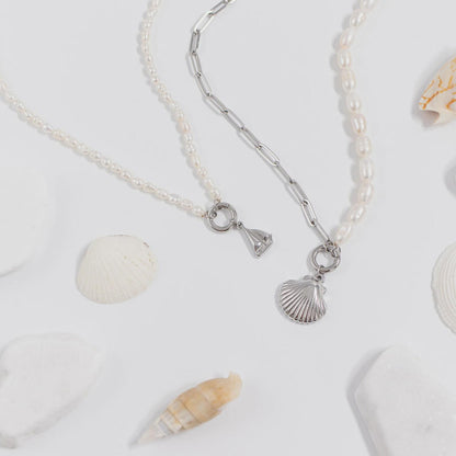 Freshwater Pearl Charm Holder Necklace