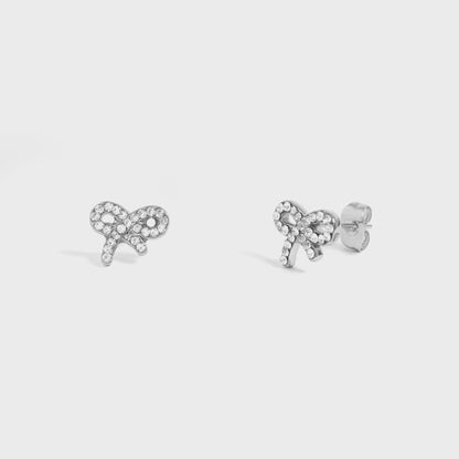 Shimmering Bow Stud Earrings