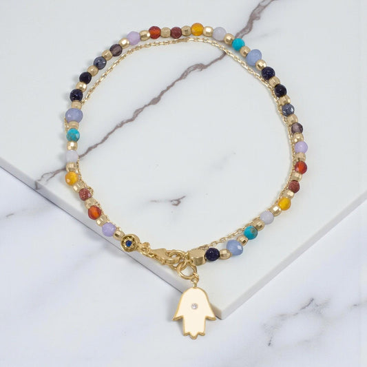 Double Strand Chakra Bracelet