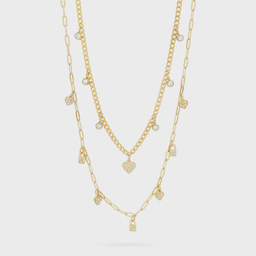 Convertible Heart & Lock Necklace