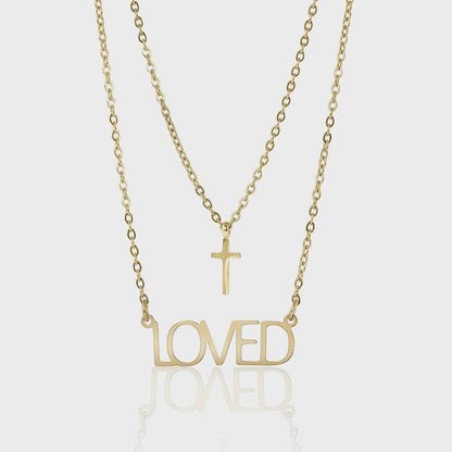 Loved Cross Layered Necklace