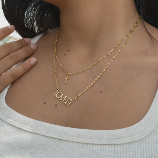 Loved Cross Layered Necklace