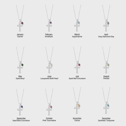 Birthstone Cross Necklace