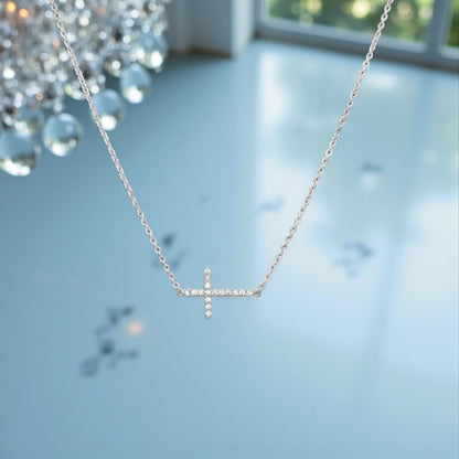 Sideways Cross Necklace