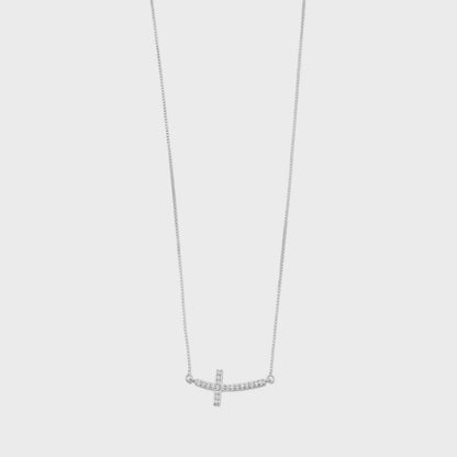 Diamond Sideways Cross Necklace