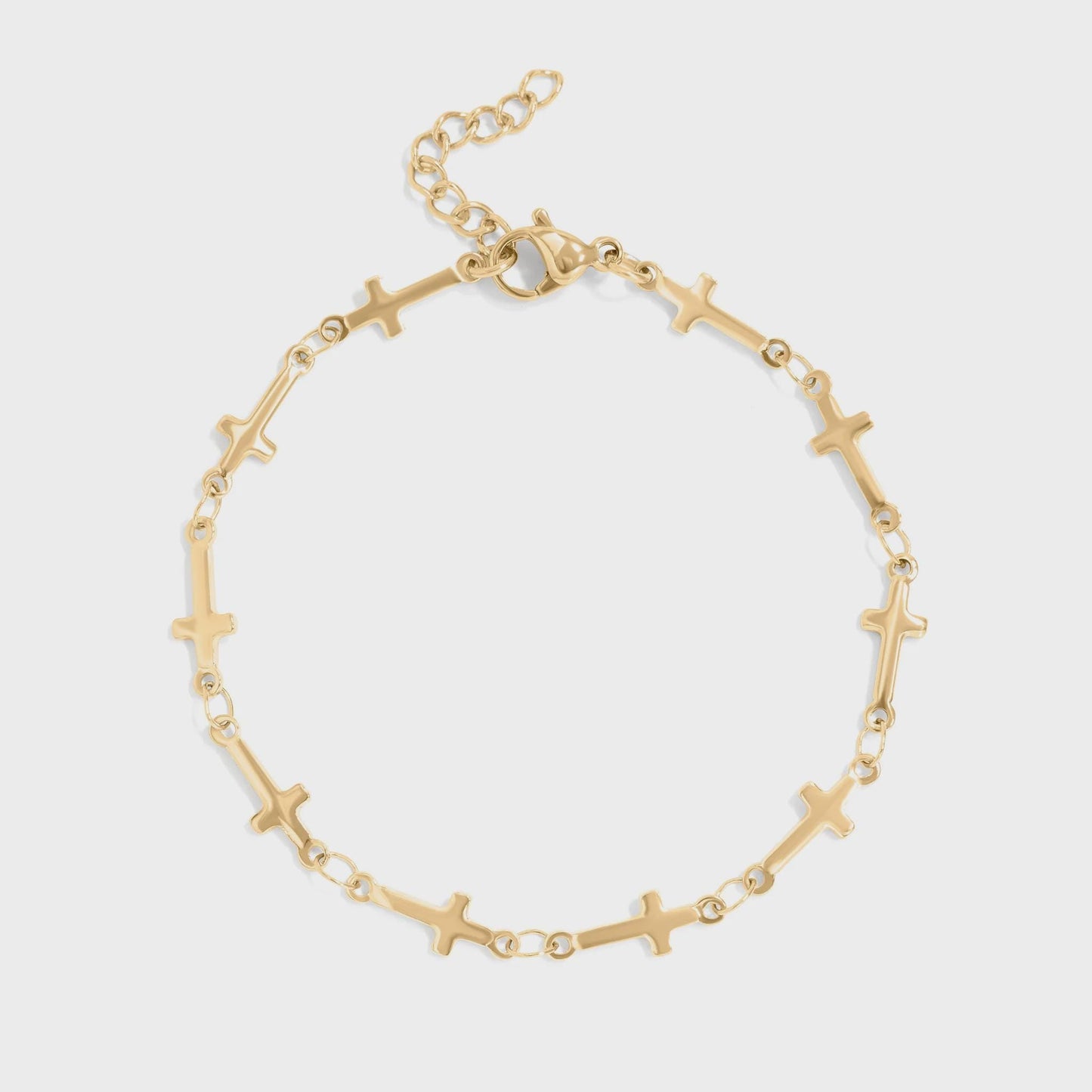 Gold Cross Chain Bracelet