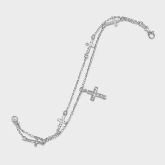 Double Strand Cross Bracelet