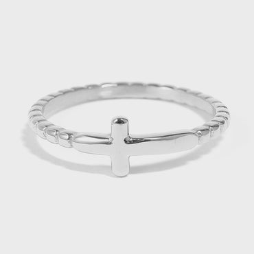 Beaded Cross Stacking Ring