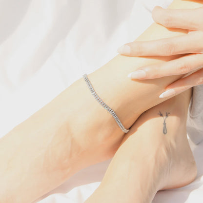 Double Row Rhinestone Anklet