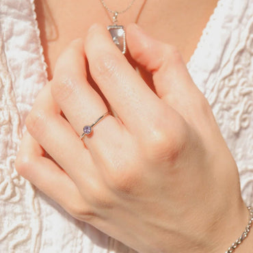 Stainless Steel Birthstone Stacking Ring