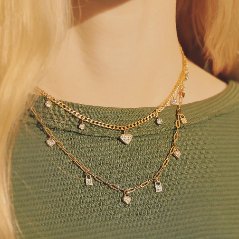 Convertible Heart & Lock Necklace