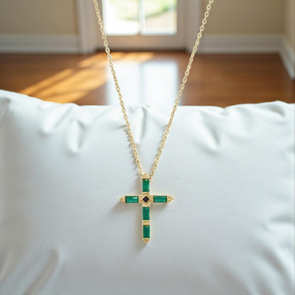Baguette Cross Necklace