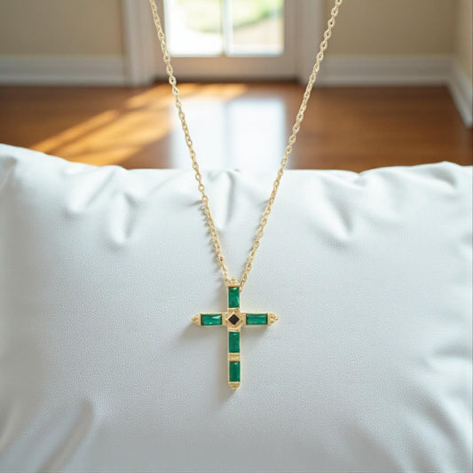Baguette Cross Necklace