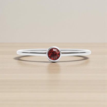 Stainless Steel Birthstone Stacking Ring