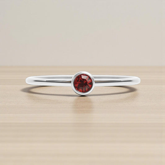 Stainless Steel Birthstone Stacking Ring