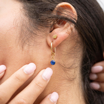 Birthstone Huggie Hoop Earrings