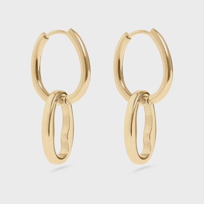 Interlocked Oval Dangle Earrings