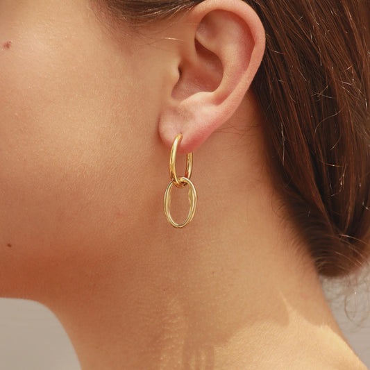 Interlocked Oval Dangle Earrings