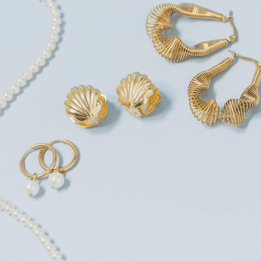 Pearl Charm Huggie Hoop Earrings