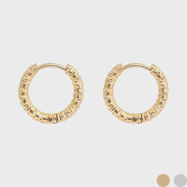 Textured Huggie Hoop Earrings