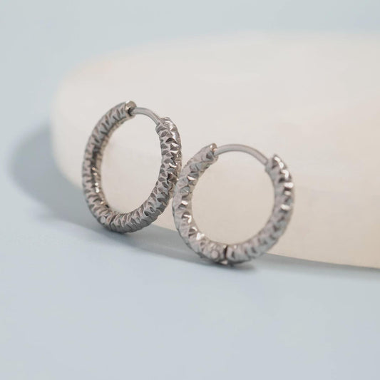 Textured Huggie Hoop Earrings