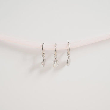 Star and Moon Pendant Huggie Earrings